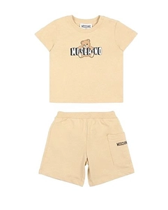Moschino Kids Teddy Logo Printed Crewneck Babygrow Set