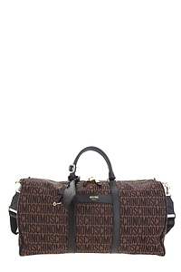 Moschino Logo Printed Zipped Duffle Bag