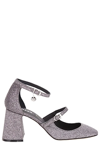 Msgm Glitter Double-Strap Heeled Pumps