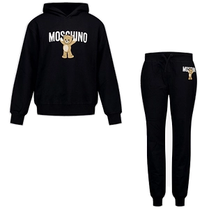 Moschino Kids Teddy Printed Hooded Drawstring Tracksuit