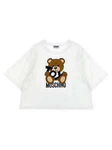 Moschino Kids Teddy Bear-Printed Crewneck T-Shirt
