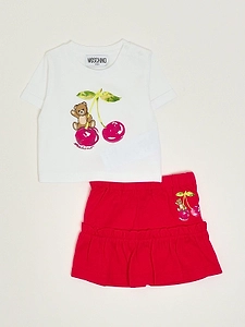 Moschino Kids Teddy Printed T-Shirt And Skirt Set