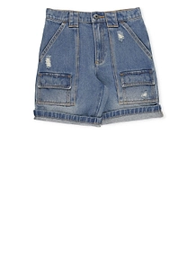 Moschino Kids Turn-Up Hem Denim Shorts