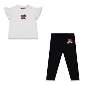 Moschino Kids Two Toned Ruffled Bear Tracksuit Set