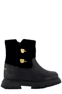 Moschino Kids Velvet-Trim Chunky Boots