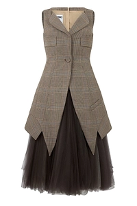 Moschino Sleeveless Tulle-Panel Dress