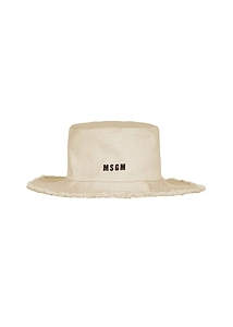 Msgm Kids Logo-Embroidered Fringe Detailed Hat