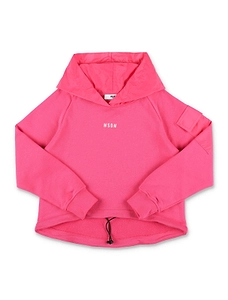 Msgm Kids Logo Embroidered Hoodie