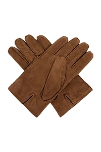 Moschino Logo-Embroidered Suede Gloves
