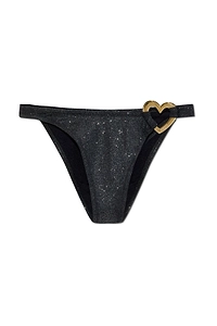 Moschino Logo Engraved Glitter Bikini Bottoms