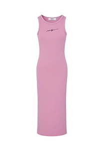 Msgm Kids Logo Embroidered Sleeveless Dress