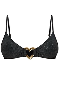 Moschino Logo Engraved Strapped Bikini Top