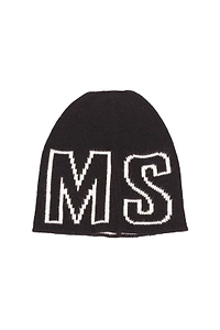 Msgm Kids Logo Intarsia Knitted Beanie