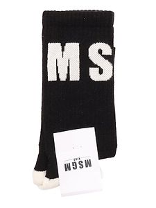 Msgm Kids Logo Intarsia Socks