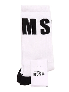 Msgm Kids Logo Intarsia Socks