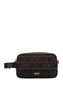 Moschino Logo-Jacquard Zipped Makeup Bag