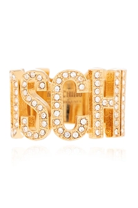 Moschino Logo Lettering Embellished Ring