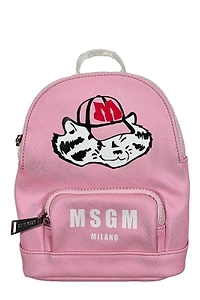 Msgm Kids Logo Printed Backpack