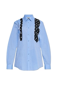 Moschino Tie-Printed Curved Hem Shirt