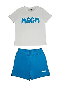 Msgm Kids Logo Printed Short Tracksuit Set