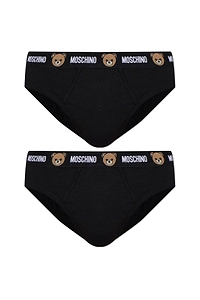 Moschino Two Pack Of Logo Waistband Briefs