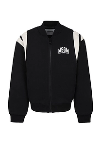Msgm Kids Logo-Printed Zipped Bomber Jacket