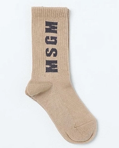 Msgm Kids Logo Ribbed Socks
