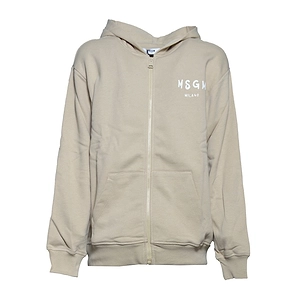 Msgm Kids Logo Printed Zipped Hoodie