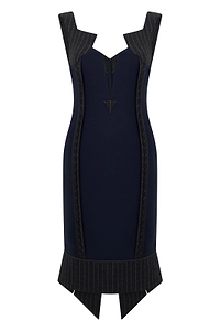 Moschino V-Neck Fitted Midi Dress