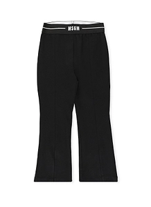 Msgm Kids Logo Waistband Flared Pants