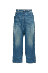 Moschino Vintage Effect Logo Patch Jeans