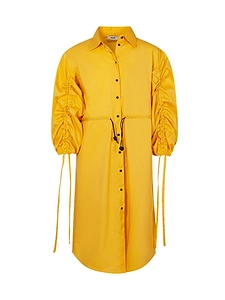 Msgm Kids Long-Sleeved Drawstring Shirt Dress