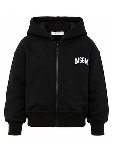 Msgm Kids Long Sleeved Zip-Up Hoodie