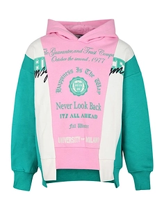 Msgm Kids Patchwork Drop-Shoulder Hoodie