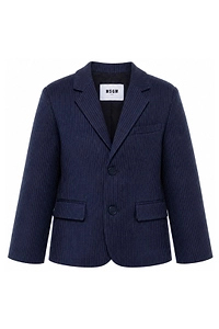 Msgm Kids Pinstriped Single-Breasted Blazer
