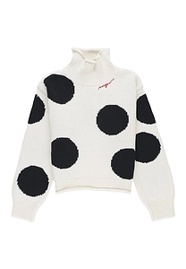 Msgm Kids Polka Dot Roll Neck Pullover
