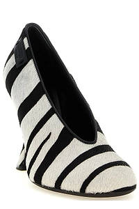 Moschino Zebra Print Sculptural Heeled Pumps