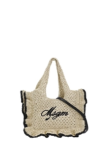 Msgm Kids Ruffled Logo Tote Bag