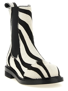 Moschino Zebra Pony Ankle Boots