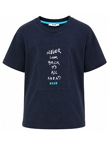 Msgm Kids Slogan Printed Crewneck T-Shirt