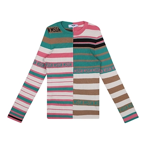 Msgm Kids Striped Knitted Jumper