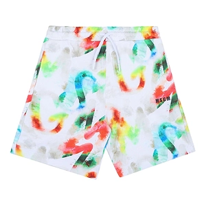Msgm Kids Watercolor Printed Drawstring Shorts