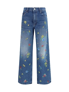 Mother Floral Wide-Leg Jeans