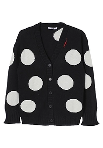 Msgm Kids V-Neck Polka Dot Cardigan