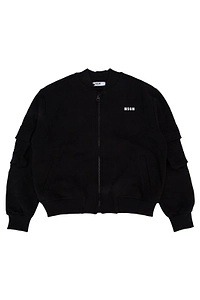 Msgm Kids Zipped Fleece Bomber Jacket