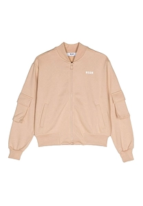 Msgm Kids Zipped Fleece Bomber Jacket