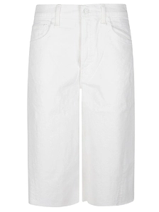 Mother Frayed Wide Leg Denim Shorts