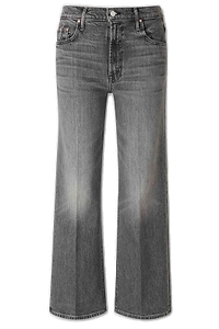 Mother Logo Detail Wide Leg Jeans