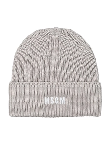 Msgm Logo Embroidered Knitted Beanie