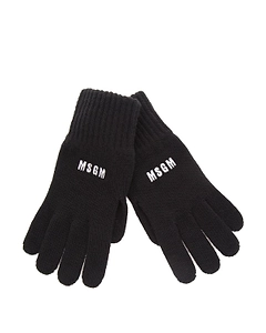 Msgm Logo Knit Gloves